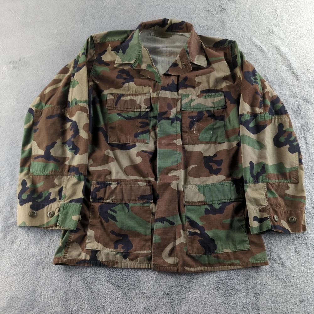 Army Woodland Camo Jacket Mens MT BDU Field Coat Ripstop Cotton Military